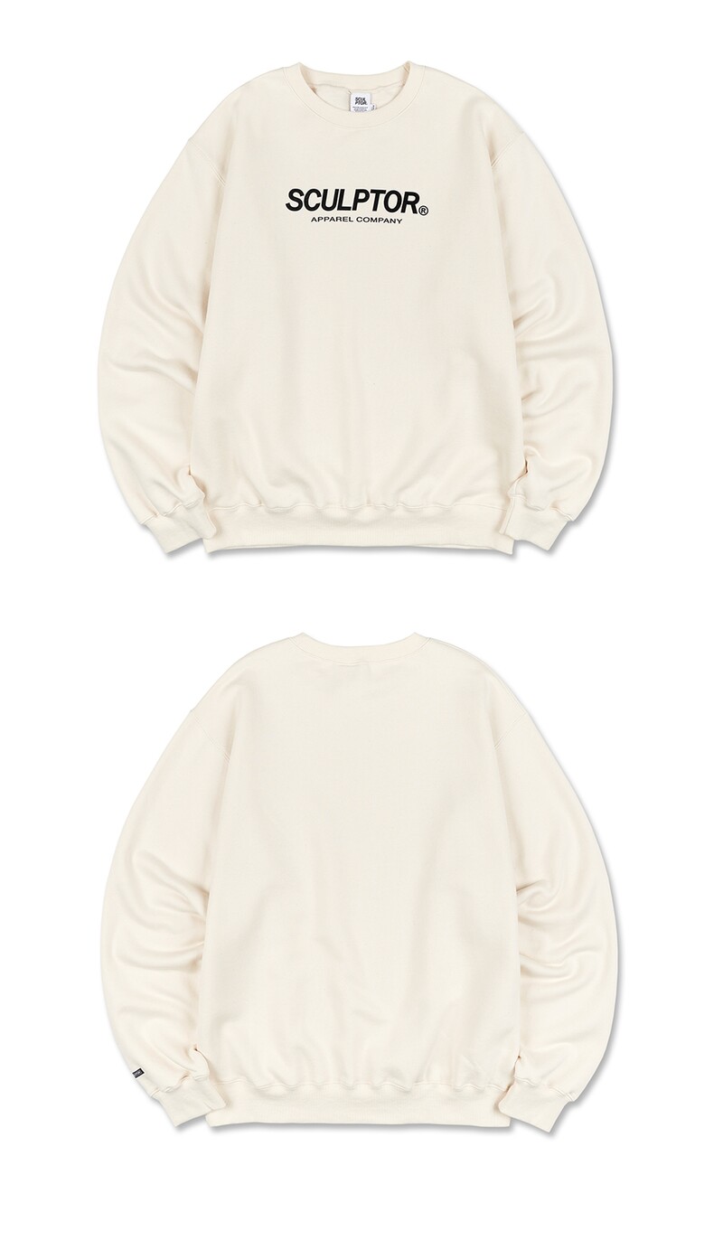 [SCULPTOR스컬프터]Flocking Logo Sweatshirt Ivory